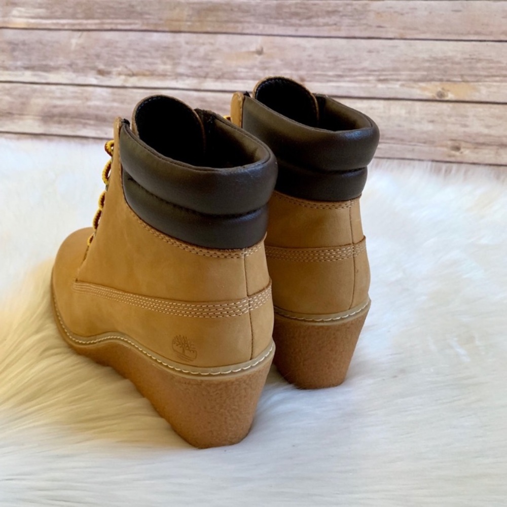 Timberland Women’s Amston 6” Wedge Booties In Wheat - Picture 6 of 7